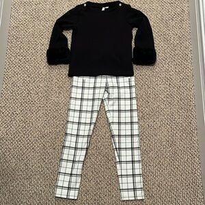 Janie and Jack Girls Size 7 Two Piece Set (Knit top and leggings)
